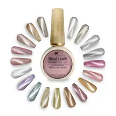 Esmalte Em Gel Refletivo Glitter Olho De Gato 10ml Real Love