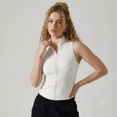 Colete Feminino Regata Esportiva Sport Com Ziper Suplex  DryFit Treino Academia Yoga Corrida