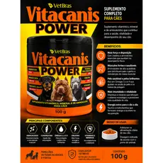 Suplemento Alimentar Vitacanis Power 100G Vetbras para Cães e Gatos