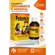POTEMIN B12 SUPLEMENTO VITAMINICO E MINERAL 120ML VETBRAS - USO VET