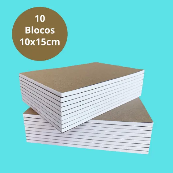 10 Blocos 10x15 Rascunho Anotação A6 Comanda Artesanato Bar Restaurante com 50 folhas sem pauta