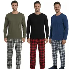 Kit 2 Pijama Masculino Longo Inverno Liso Básico