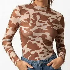 Body Feminino de Tule Transparente  Poá Gola Alta: Lançamento Exclusivo e Super Estiloso.