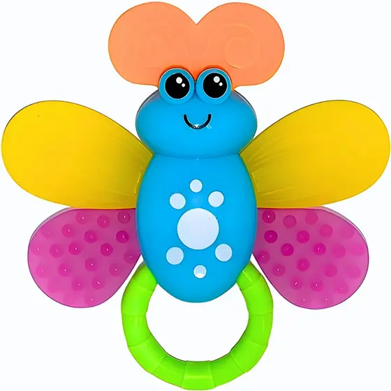 Chocalho Infantil Animal Borboleta Mordedor Divertido Bebe Livre BPA Castela