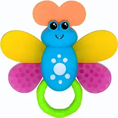 Chocalho Infantil Animal Borboleta Mordedor Divertido Bebe Livre BPA Castela