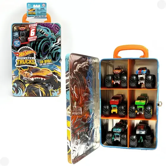 Maleta para Guardar até 6 Monster Truck Hot Wheels F0141-4 - Fun Divirta-se