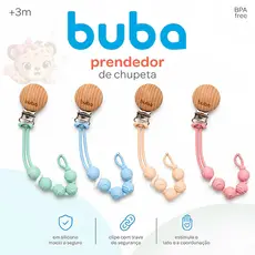 Prendedor de Chupeta Em Silicone Livre BPA - Buba