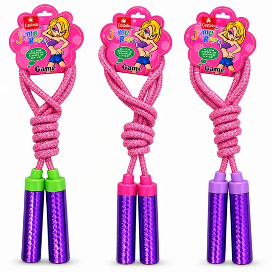 Pula Corda Infantil 2,27m Rosa Com Roxo - Castela