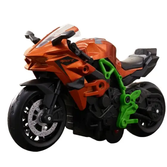 Miniatura Moto Esportiva Metal Pull Back 1:14 Laranja CBS0688 - Castela