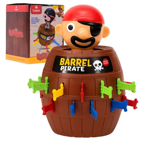 Jogo Infantil Barril Pula Pirata Grande - Castela