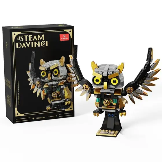 Blocos De Montar Coruja A Vapor Steampunk 494 Peças Castela