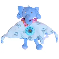 Pelúcia Naninha Elefantinho Azul Para Bebês C/ Chocalho e Mordedor - Castela