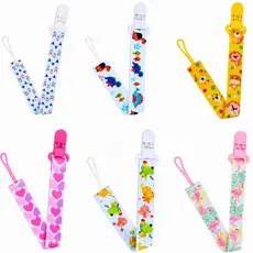 Prendedor De Chupeta Para Bebê Com Clip e Cordão Anti Queda Estampas Divertidas Bichinho - Castela