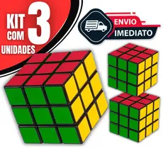 KIT 03 Cubo Mágico 5x5cm Brinquedo Interativo Crianças Adolescentes Adulto Antiestresse e Memória