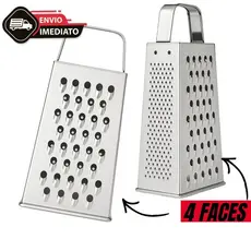 Ralador Inox 4 Faces Multiuso Reforçado | Utensílio de Cozinha para Queijo, Legumes e Verduras
