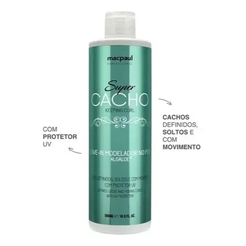 LEAVE-IN MODELADOR NO POO SUPER CACHO 500ml MACPAUL