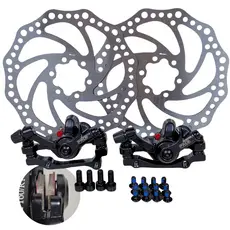Kit Freio Disco Mecânico Disco 160mm Pinca Alumínio Mtb Paco