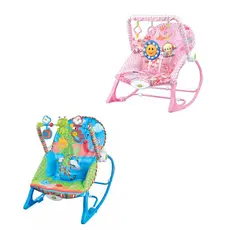 Cadeirinha Descanso Bebê Musical Rosa Azul Até 18kg Vibratória