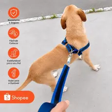 Coleira pra cachorro pequeno médio e grande forte Peitoral regulável Boxer Labrador Akita anti puxão