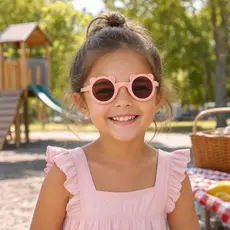 Óculos de Sol Infantil Redondo com Orelhinhas de Ursinho
