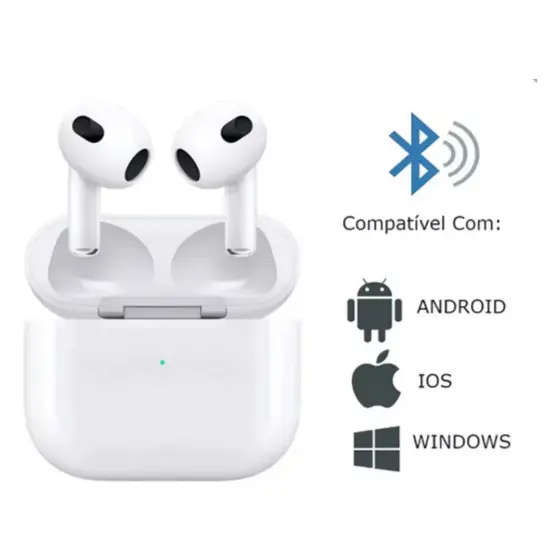 Fone Compatível iPhone AirPods 3 Geração Linha Premium