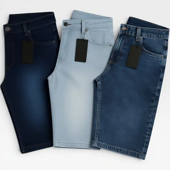 Kit 2 ou 3 Bermuda Shorts Jeans Lisa Premium Qualidade Gold Casual Confortável Alta Durabilidade Confortável Moda Verão
