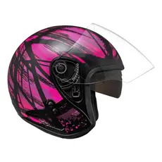 Capacete Aberto Bieffe Allegro Revival Rosa Moto Oculos