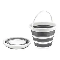 Balde Retrátil Sanfonado Verde 10 Litros Dobravel Silicone