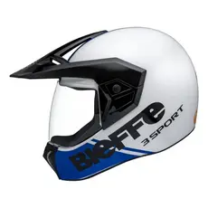 Capacete Bieffe 3 Sport Moto G-age Branco Perola Azul