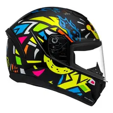 Capacete Moto Peels Spike Ii Kng Preto Amarelo Brilhante Pink