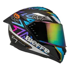 Capacete Para Moto Bieffe B-12 Target Preto Rainbow Color
