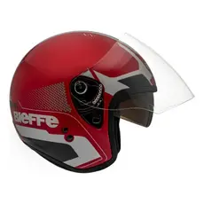 Capacete Bieffe Extent Allegro Aberto Oculos Solar Vermelho Brilhante