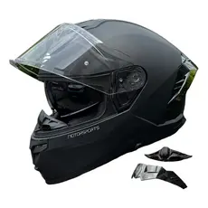 Capacete Fechado Preto Fosco Mormaii S1 Oculos Interno Solar