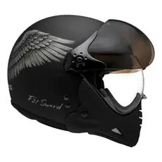 Capacete Moto Peels F-21 Sword Preto Fosco Queixeira Solar