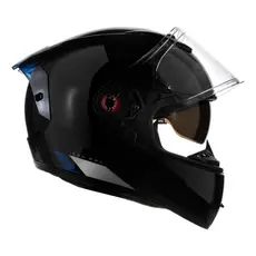 Capacete Peels Icon Pro 2nd Preto Azul Óculos Solar Brilho