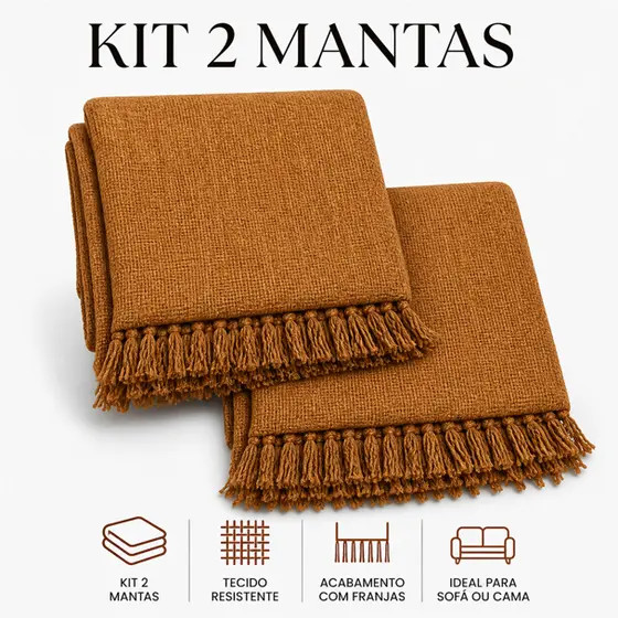 Kit 2 Mantas Para Sofá Gigante 2,10 x 1,20 Tipo Capa Protetora