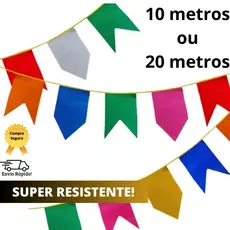 Kit 20 Metros Bandeirinhas De Plástico ou Seda Festa Junina São João Bandeirola