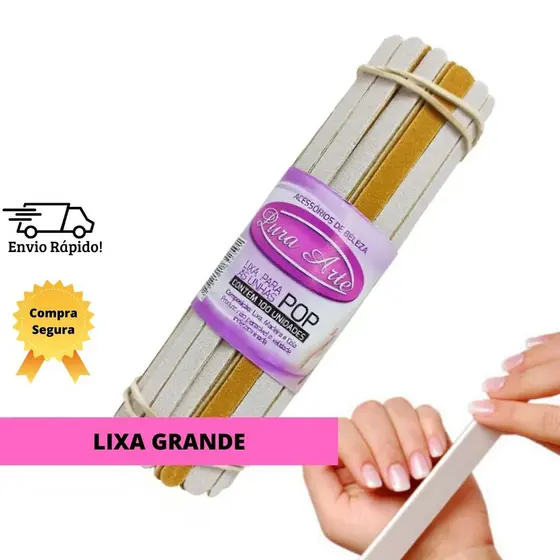 Lixa de Unha Grande Lixas 100 unidades 16cm