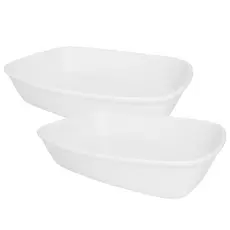 Jogo 2 Travessas Porcelana Refratárias Assadeira Bake Grande 2,5l Oxford