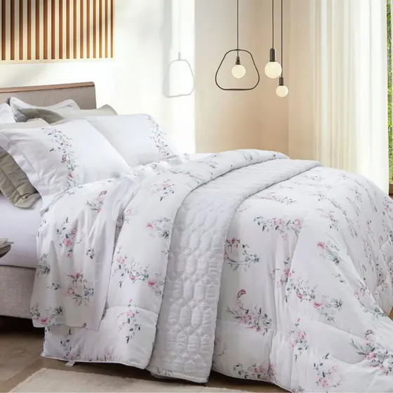 Jogo Cama Queen C/ Fronhas Algodão Egípcio 300 Fios Kacyumara Lençol Premium Macio Luxo Antialégico
