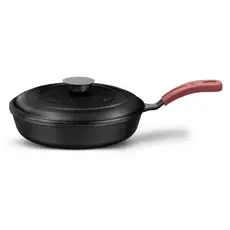 Frigideira de Ferro Fundido Com Tampa de Ferro 1,9L Cabo de Silicone MTA