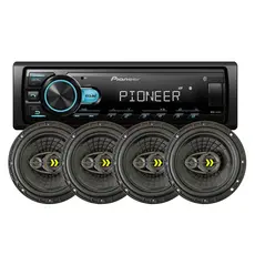 4 Alto Falante Bravox Revo6 280W C/ Radio Paioneer Mvh 145br