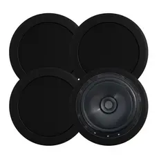 4 Arandela Redonda Preto Alto Falante Bomber 6p 110W Coaxial