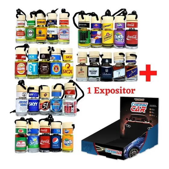 Kit 100 Cheirinho Aromatizante Automotivo Carro Personalizado + Expositor Brinde
