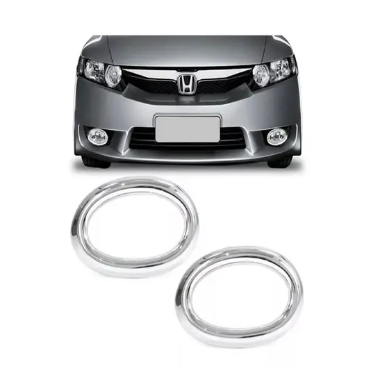 Par Aplique Farol Milha Auxiliar New Civic 2010 2011 2012 Cromado