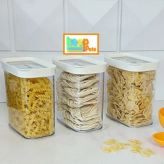 Kit 3 potes herméticos de 1500ml em policarbonato- Helsim