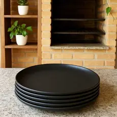 Jogo 2 / 4 ou 6 Pratos Rasos para Churrasco Refeições 26 x 26 x 2 cm de Plástico resistente