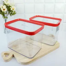 kit 2 Potes 4 Litros Herméticos para Mantimentos Cozinha Despensa Armário Empilháveis