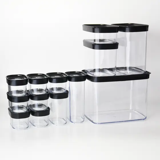 Kit Conjunto 13 Potes Herméticos para Mantimentos e Temperos Helsim