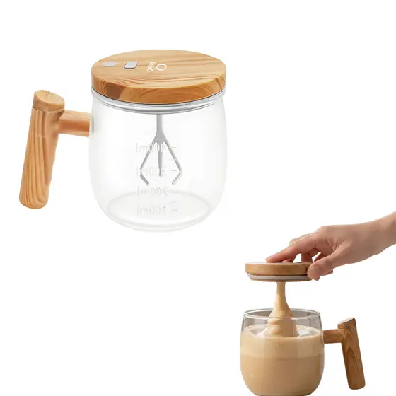 Copo Misturador Automático Elétrico 400ML Multiuso: Café, Whey, Chás, Vidro Saudável Sem BPA